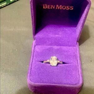 Sterling Silver Ring with clear stone. Bling wedding engagement cocktail